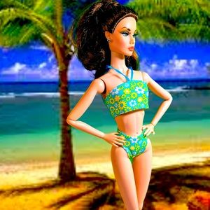 Vintage Barbie/Poppy Parker swimsuit / high-waist bikini